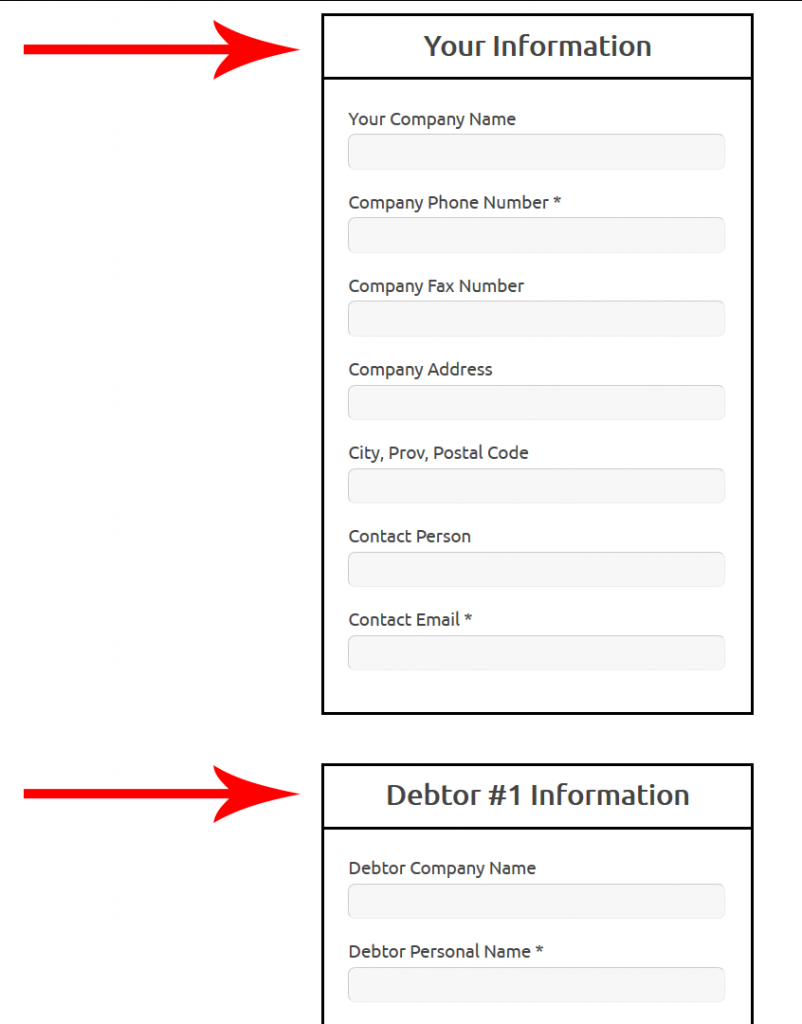 collection listing form calgary